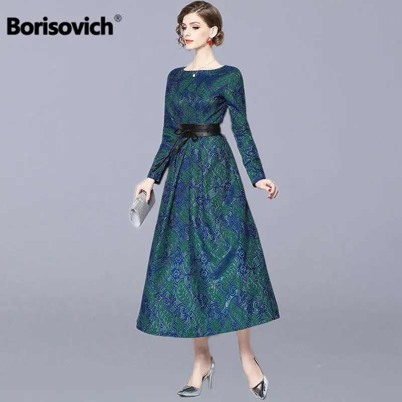 Borisovich Роскошные элегантные женские платья для вечеринок бренд весеннее винтажное большое свободное ТРАПЕЦИЕВИДНОЕ женское повседневное кружевное длинное платье N409