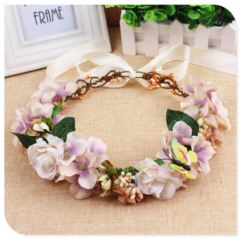Для женщин цветок корона 2017new женский Богемия Регулируемый corolla Роза невесты