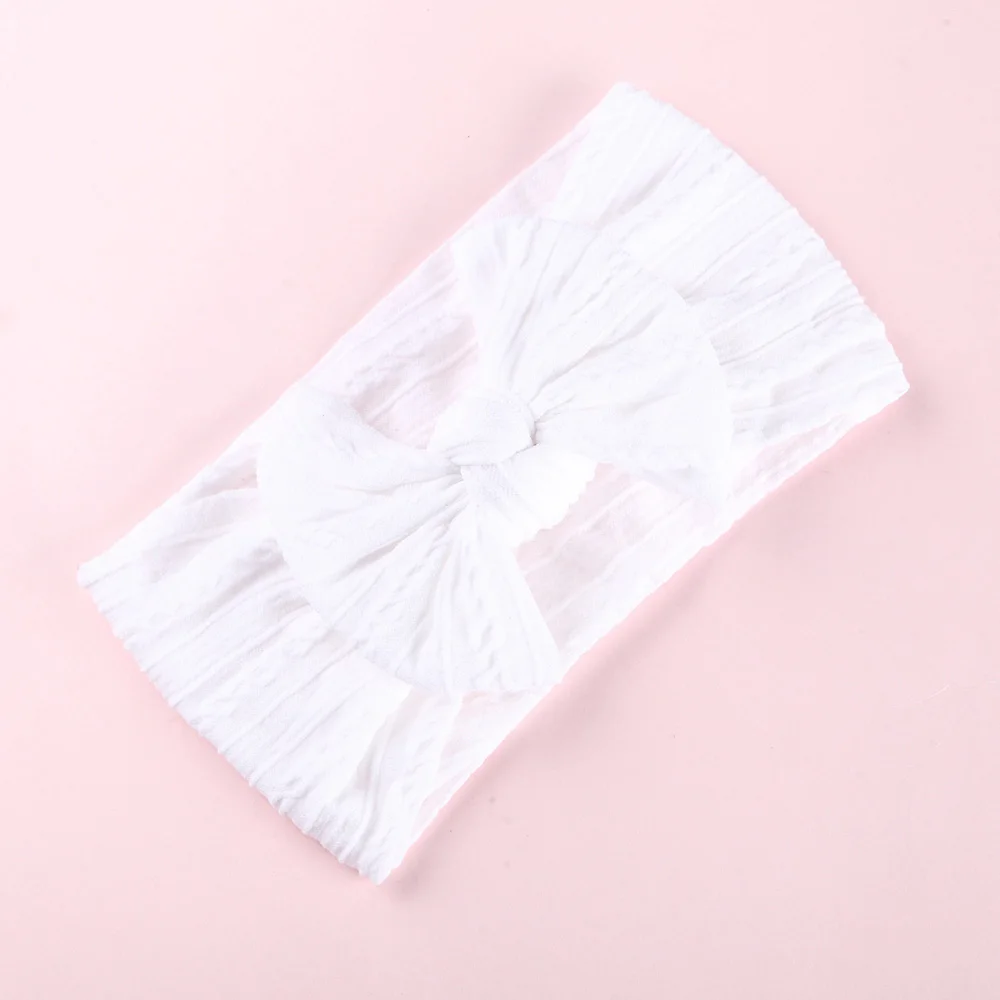 Style I-White И бантом для маленьких девочек нейлоновые оголовья, кабель вязаное нейлоновое головные обручи, помпонами широкий нейлон головная повязка в виде чалмы для волос, для маленькой девочки, аксессуары - Цвет: Style I-White