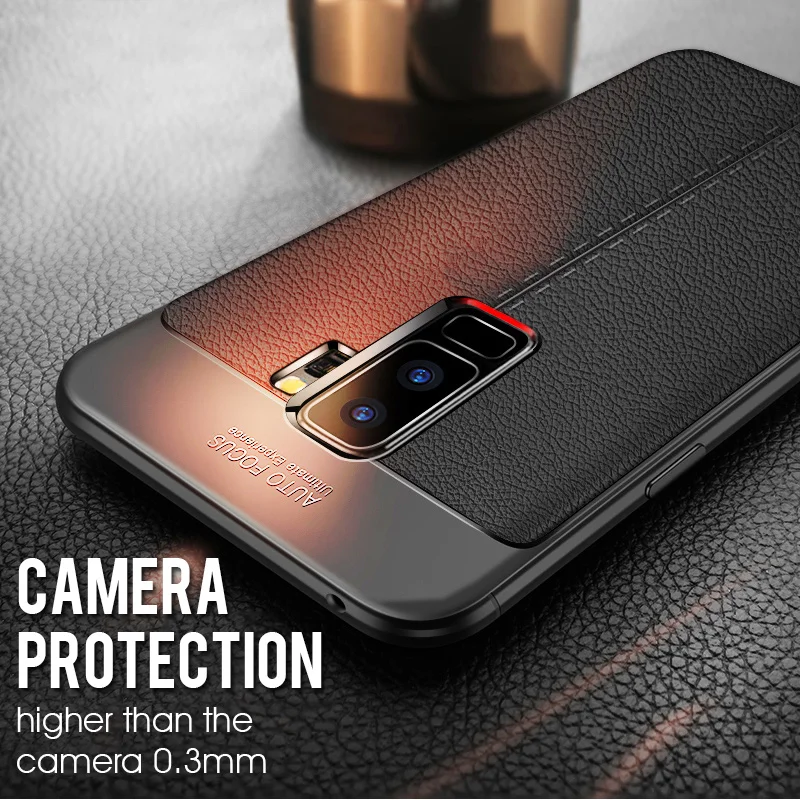 NFH ТПУ чехол для samsung Galaxy S9 S8 Coque силиконовый мягкий Lychee Striae Capa Plus в виде ракушки |