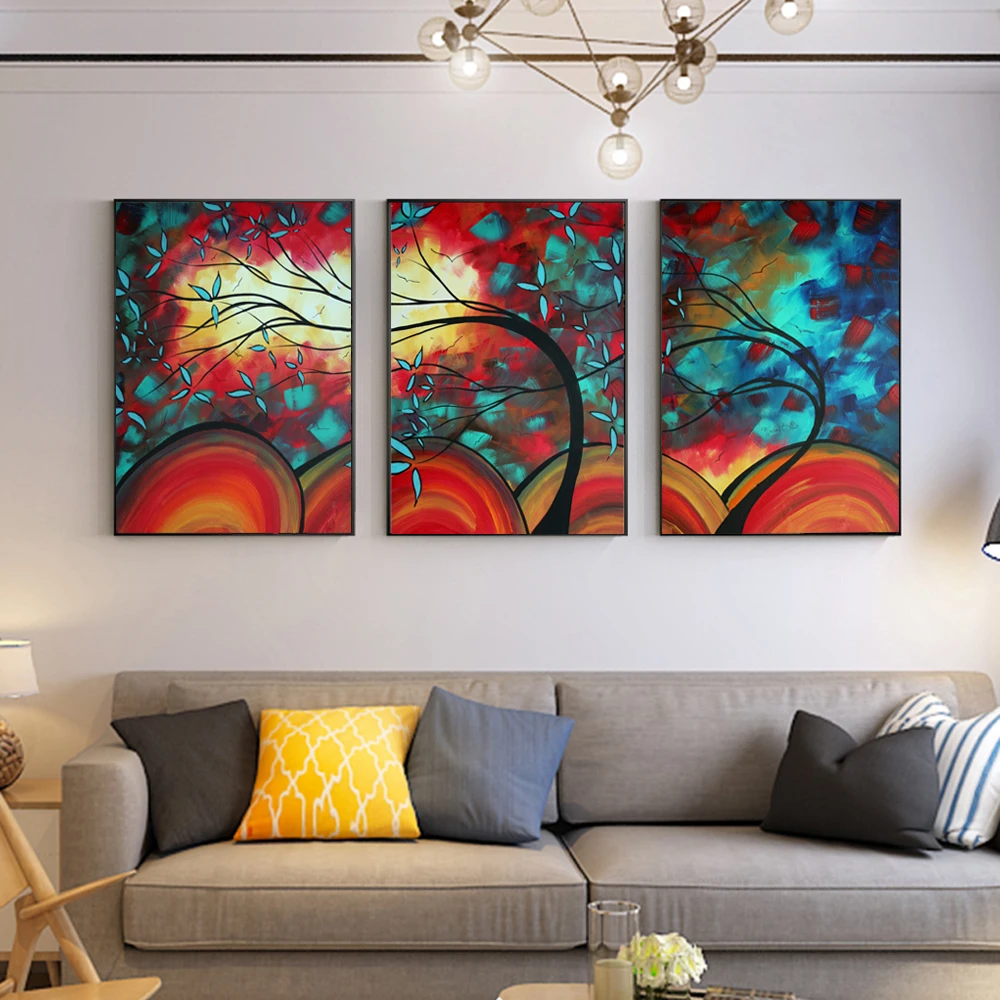 Абстрактное Звездное дерево холст художественные принты 3 панели Современная