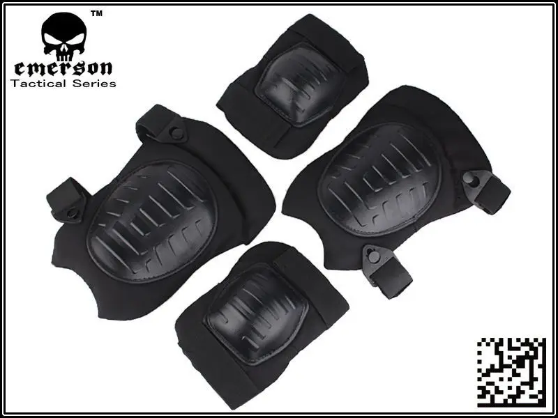 Защитные наколенники Emerson защитные с неопреновыми бретелями черные оливковые