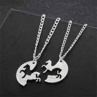 2pc bijuteria horse pendant couple necklace for friend women men necklaces gifts for friendship jewelry valentines day presents