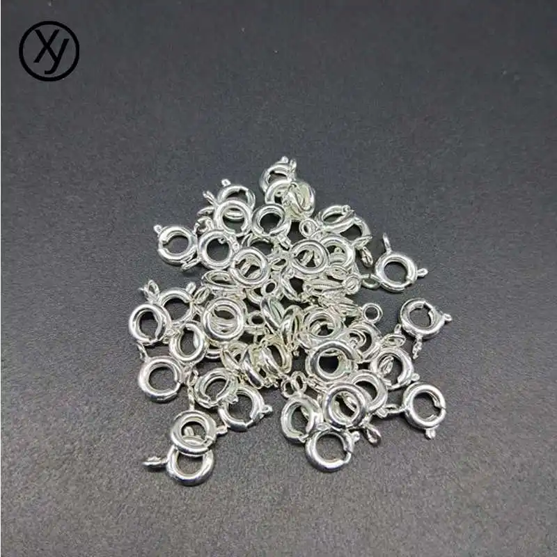 DIY 6mm 50pcs/lot Cheap Lovely High Quality Gold/Silver Plated Spring Ring Clasps Connection For Necklace Bracelet Buckle Gift | Украшения