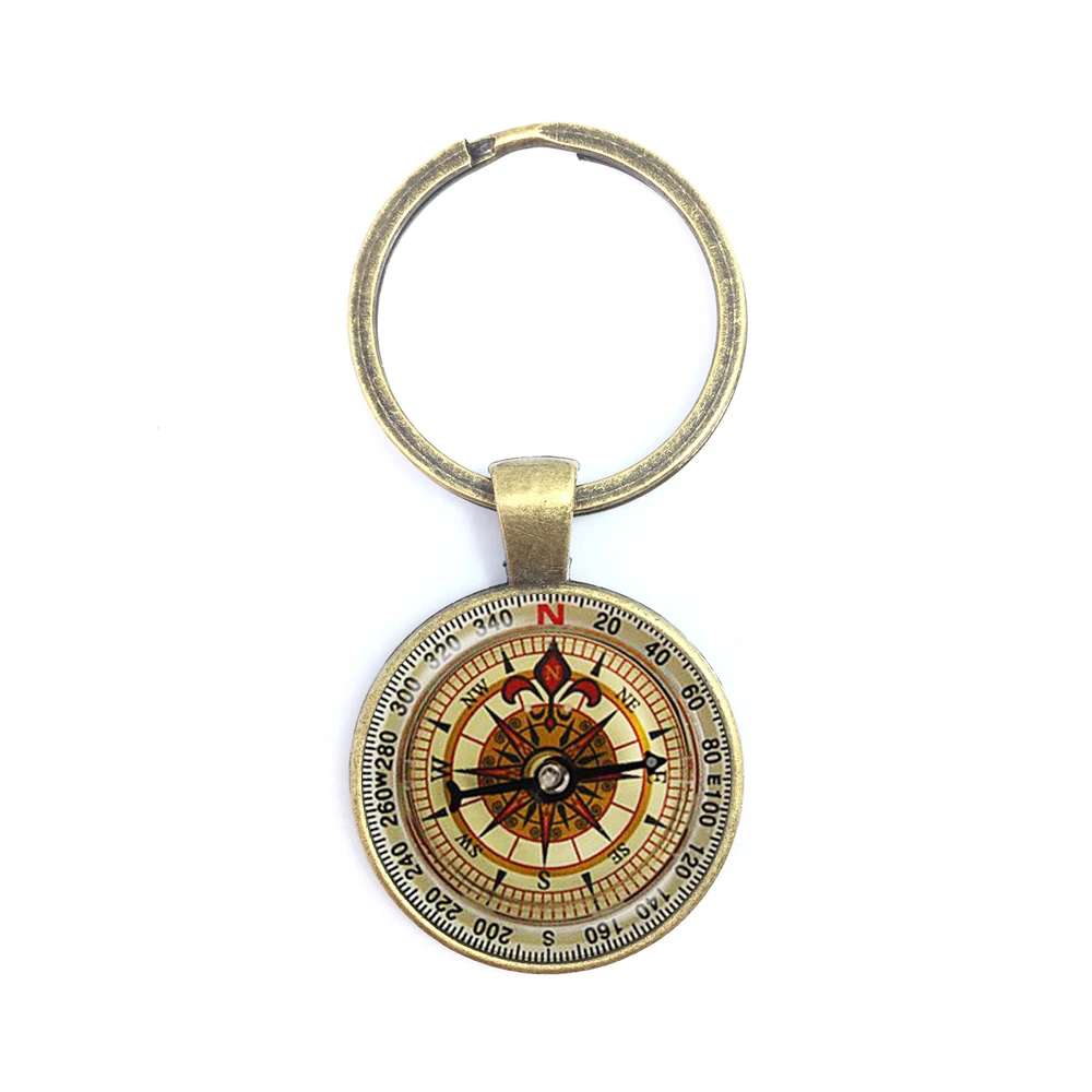 

Best Friend Compass Glass Cabochon Charm Key Ring Couple Gift Husband Wife , Boyfriend Girlfriend , Anniversary Gift Keychain