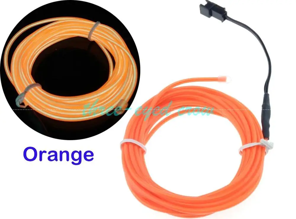Orange 1 м/2 м/3 м/4 м/5 м 3В гибкий неоновый свет светящийся EL провод веревка лента кабельная Лента светодиодная неоновая подсветка Обувь Одежда автомобиль Светодиодная лента новинка - Испускаемый цвет: Orange