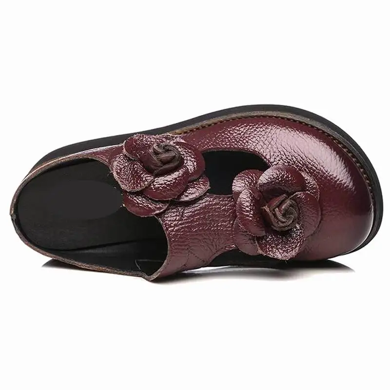 Gykaeo/летние шлепанцы Женская обувь из натуральной кожи Шлепанцы ручной работы с