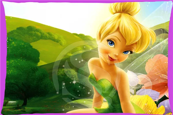 DFGH-LF224 Горячие Продажа Пользовательские Tinkerbell Молнии Прямоугольник Наволочки с