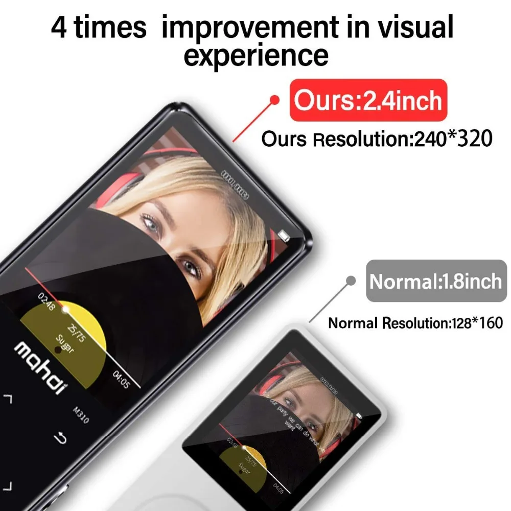 Импортный цветной экран 2,4 дюйма Bluetooth 4,0 mp4 плеер Поддержка записи FM радио динамик медиа MP4 видео плеер