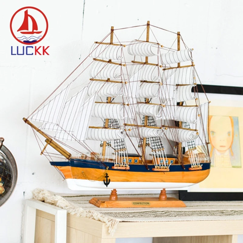 LUCKK 60 см ручная работа современная деревянная модель корабль скандинавский