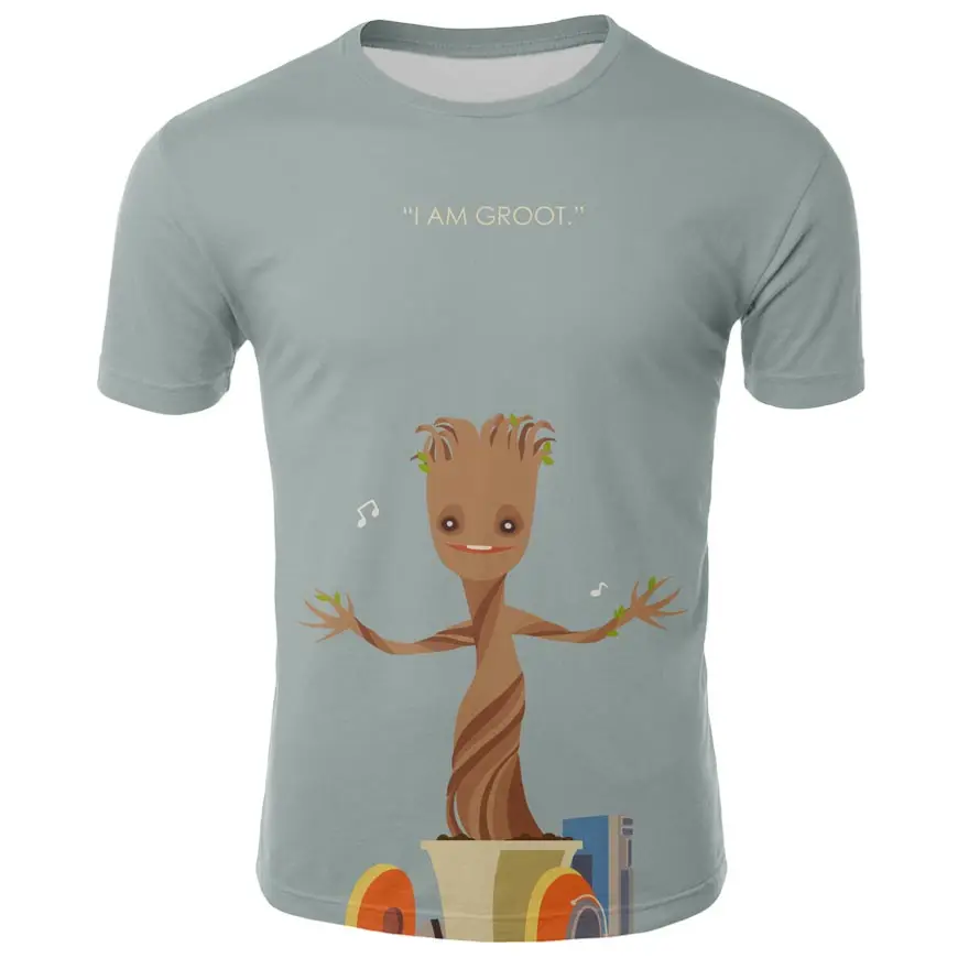 2019 новая футболка I Am groot Мужская Повседневная модная уличная в стиле хип хоп для