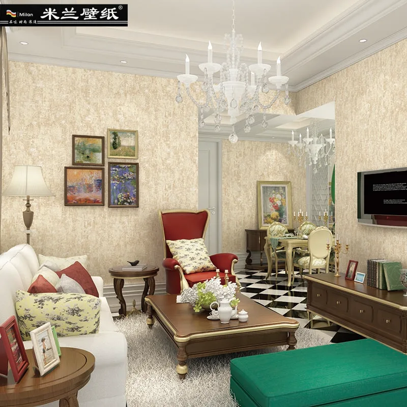 Милан классическая обои Home Decor Нетканые обоев тиснением простой свет Цвет