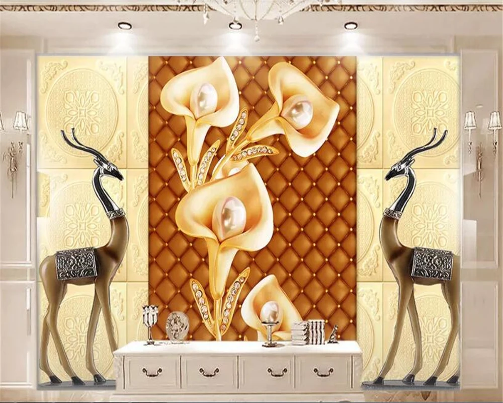 beibehang wallpaper Luxury aristocratic European interior hardcover diamond jewelry 3d wall background | Обустройство дома