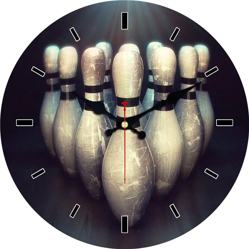 Потертый шик настенные часы для боулинга винтажные домашний декор современного