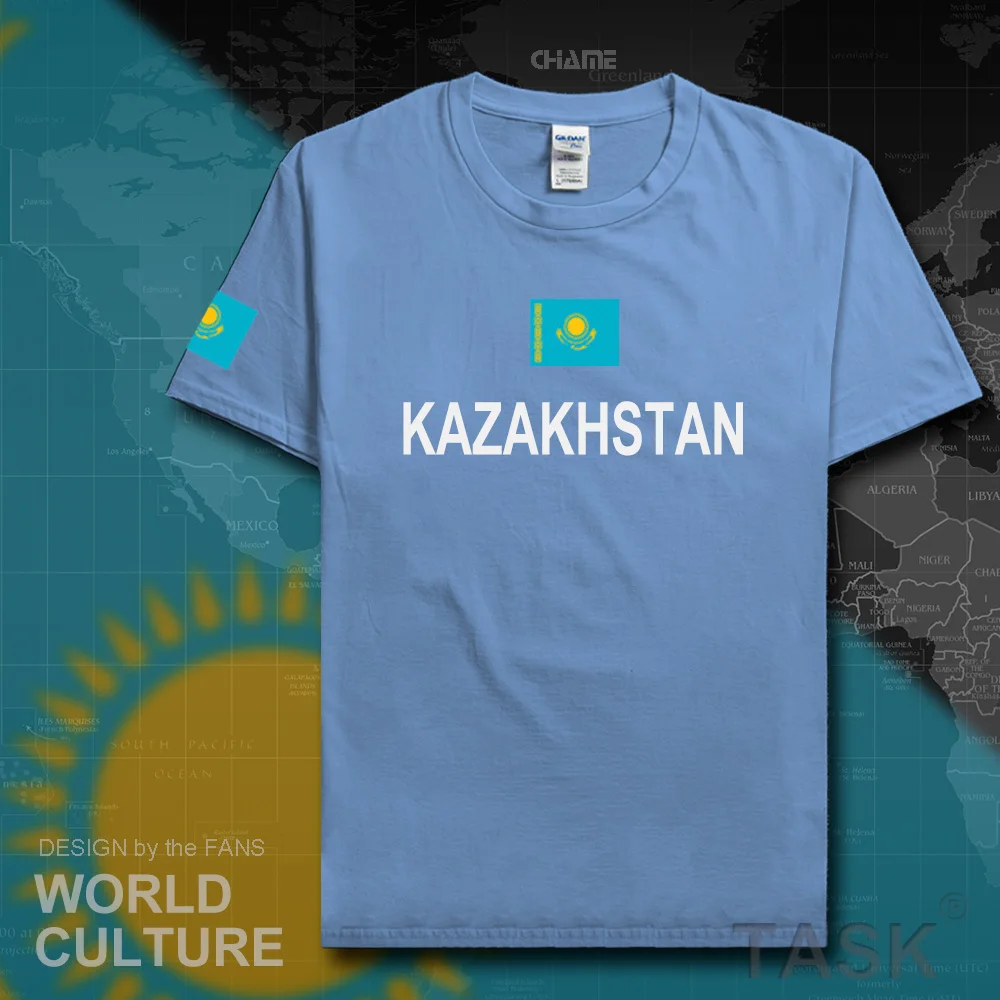 Kazakhstan Мужская футболка 2017 Джерси Нация хлопковая для встречи фитнес-зала одежда