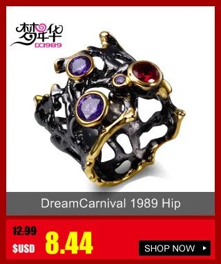 Dreamcarnival 1989 Solitaire Кольца для Для женщин принцессы корона искать CZ Кристаллы родий Цвет довольно Femmes anneaux anillos Moda