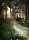 Фон для фотосъемки таинственная дорога древний лес Хэллоуин виниловый тканевый фон на заказ для фотостудии