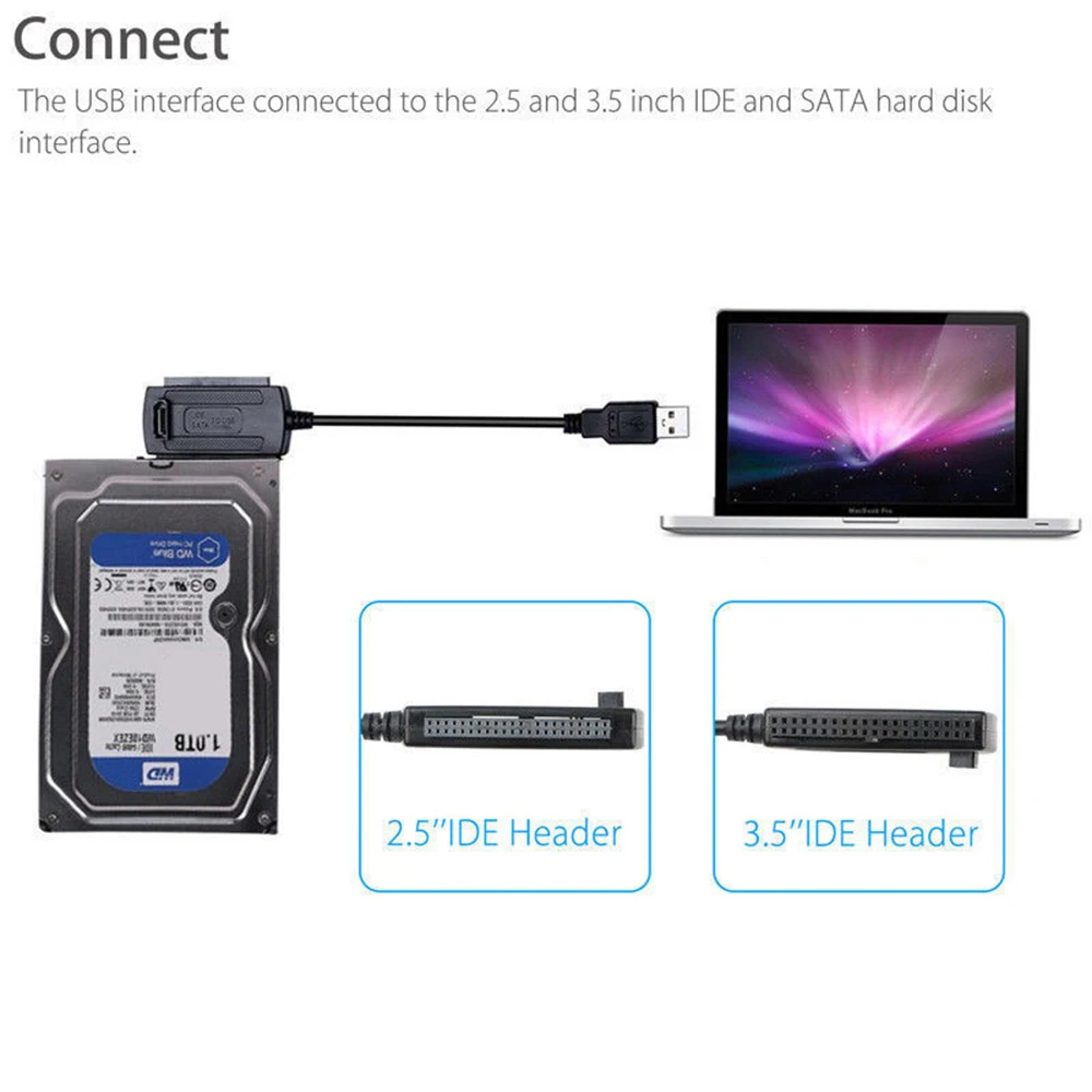 SATA/PATA/IDE к USB 2 0 адаптер конвертер кабель для 5/3 5 дюймовый жесткий диск|Кабели USB| |