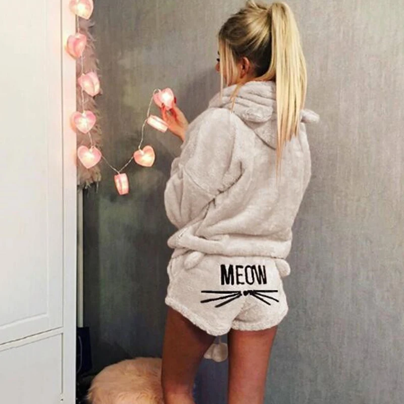 Weweya, весенние женские пижамные комплекты, 5XL,, зимняя Фланелевая пижама, теплая Пижама, домашняя одежда, одежда для сна, женская пижама с кошкой