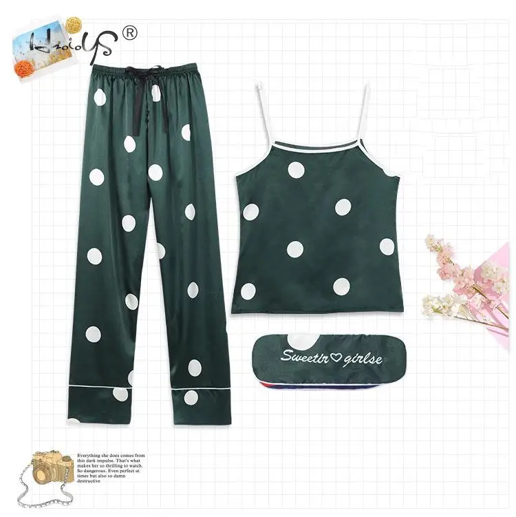 Stripe Printing Women's 7 Pieces Pajamas Sets Emulation Silk Satin Pajamas Women Sleepwear Sets Spring Summer Autumn Homewear