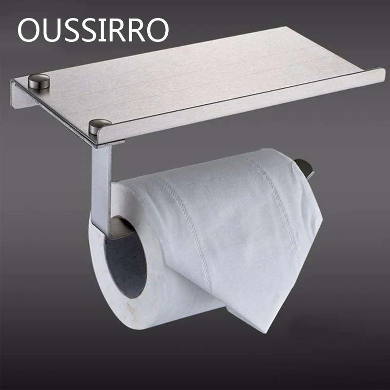 Модный держатель для туалетной бумаги с полкой полка хранения мобильного