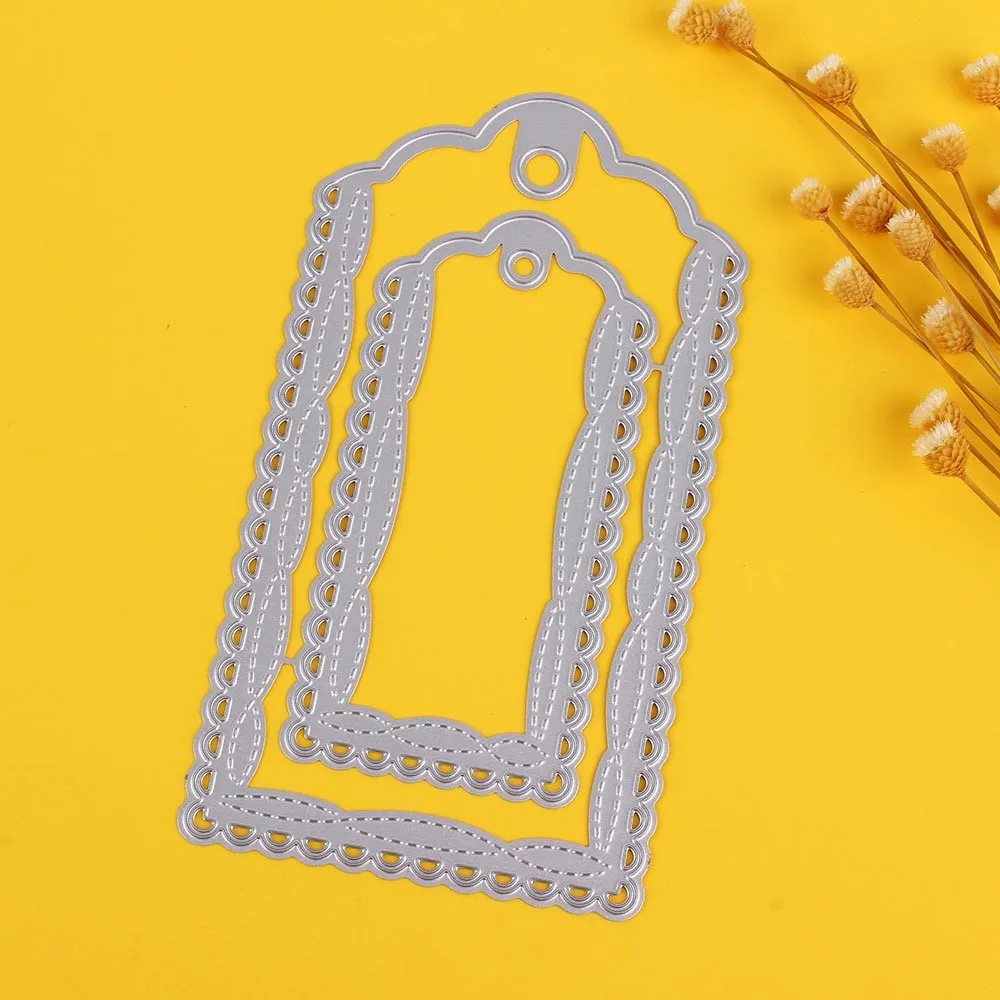 Подарочный тег металлические режущие штампы трафареты для DIY бумажные карточки