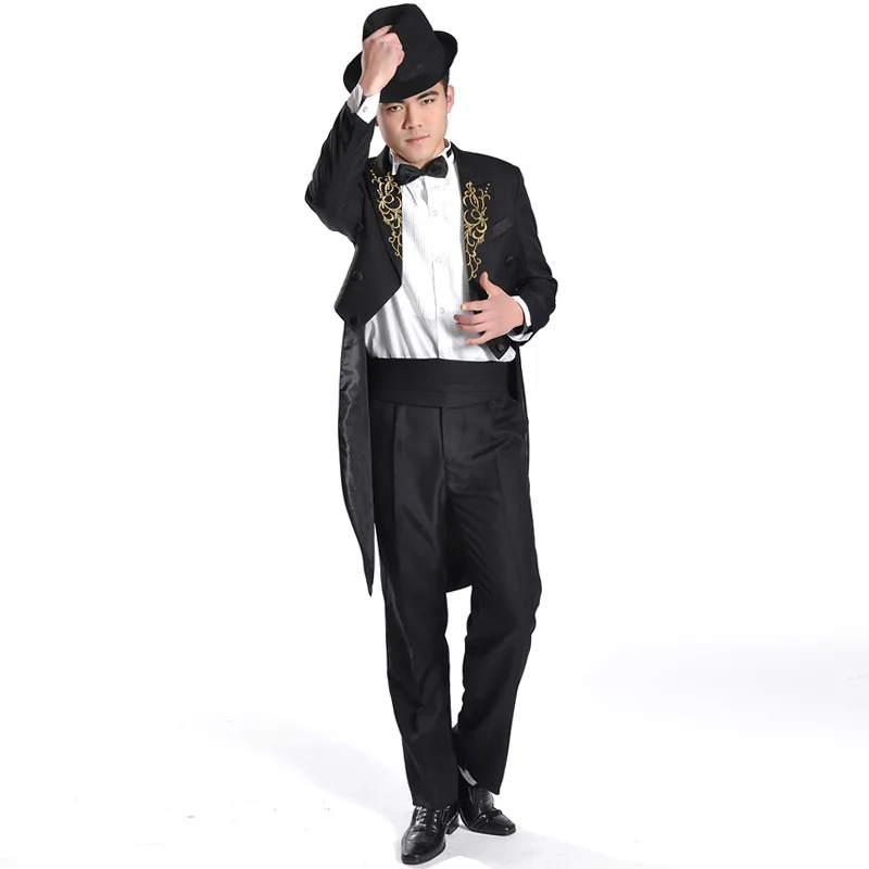 

2018 Men's clothing male formal dress costume magic tuxedo direct service dance clothes The singer's clothing