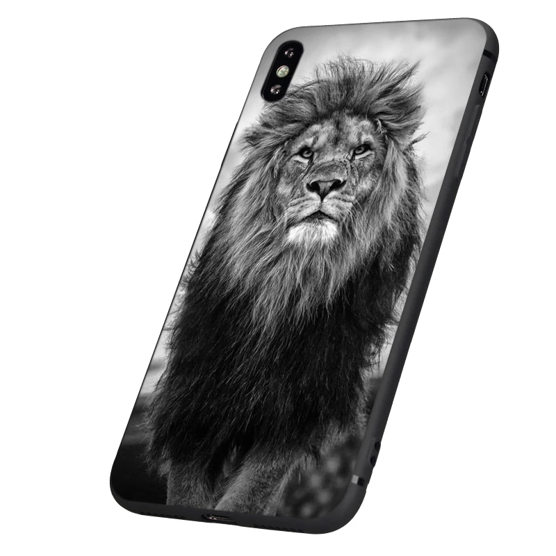Черный чехол ТПУ для iphone 5 5s se 6 6s 7 8 plus x 10 чехол силиконовый чехол для iphone XR XS 11 pro MAX чехол русский медведь тигр лев