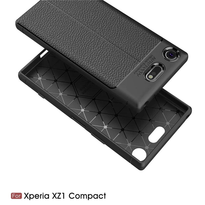 Чехлы из ТПУ с текстурой личи для Sony Xperia XZ1 Compact G8441 силиконовый чехол задняя