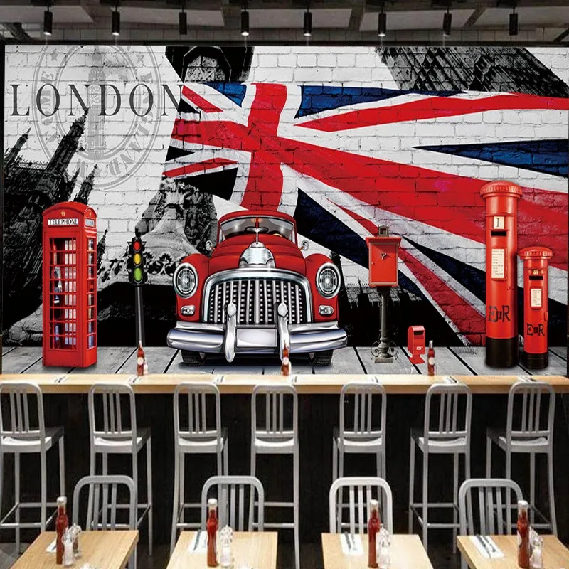 Пользовательские фото обои 3D стерео британский флаг стиль ретро ностальгия фон