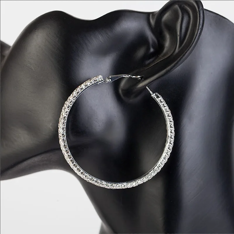 silver YFJEWE женские серьги-кольца, серебряные богемные серьги, винтажные серьги ручной работы с кристаллами, модные ювелирные украшения Aretes De Mujer E555 - Окраска металла: silver