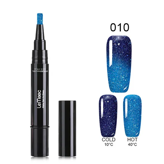 LM-010 LEMOOC, 5 мл, Термальный, меняющий цвет, Гель-лак для ногтей, ручка Vernis, полуперманентный, УФ-гель, Радужный, голографический, замачивающийся, Гель-лак - Цвет: LM-010
