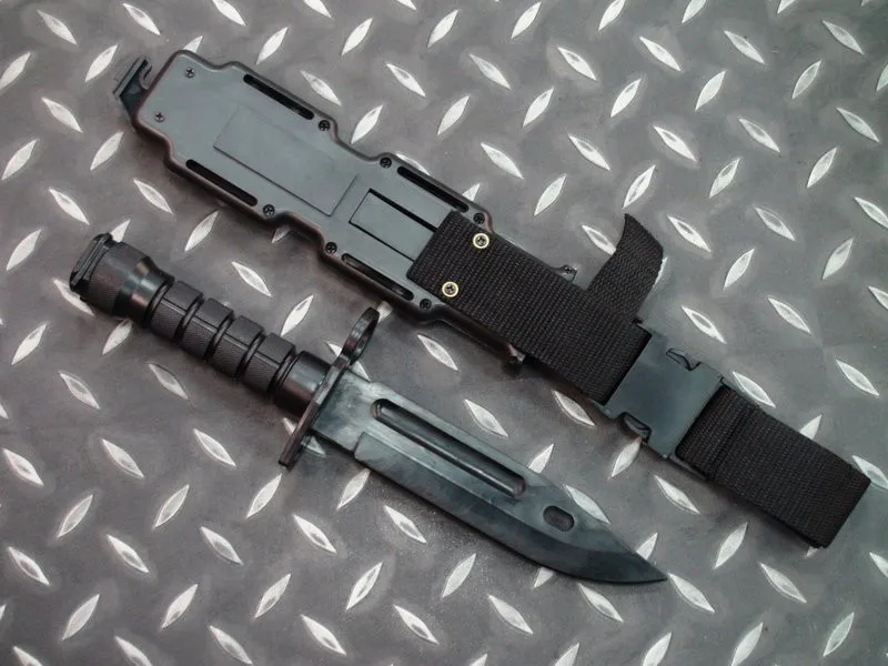 Американский армейский M9 Airsoft тактический бой пластик косплей модель нож для шоу Военная тренировка охота на Wargame черный цвет в продаже