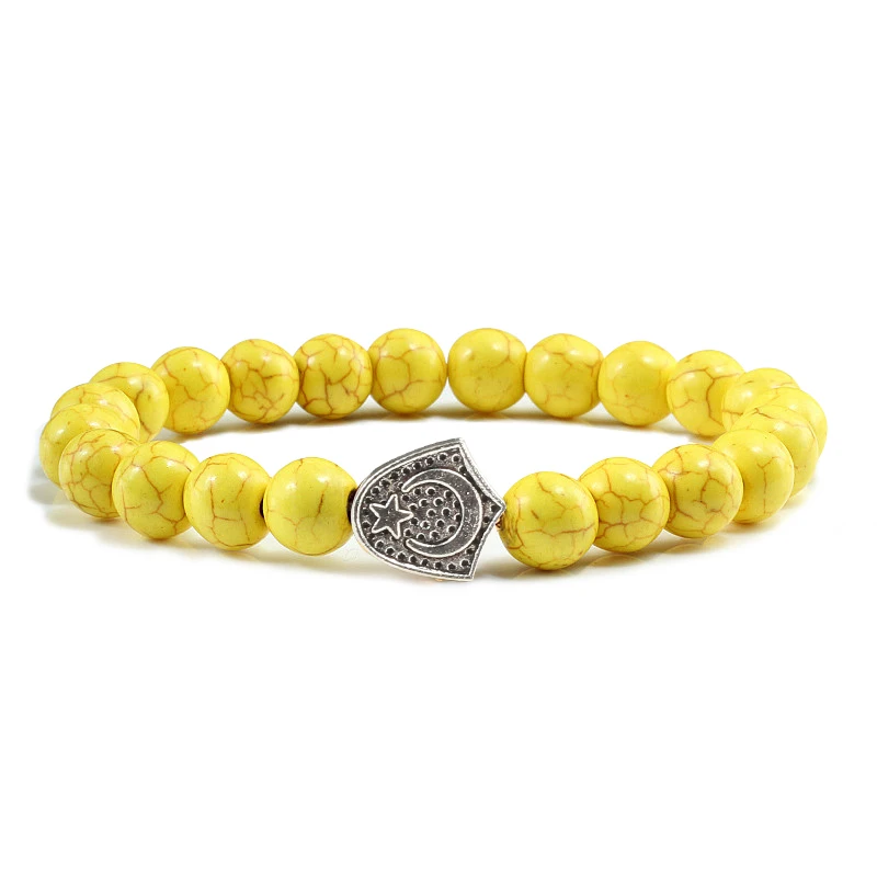 Браслет для женщин и мужчин Модный Эластичный браслет йоги природный камень 8