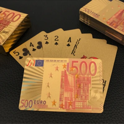 Золотой, из ПВХ игральные карты Золотые пластиковые покерные карты Poker пластиковые o Cartas de Poquer