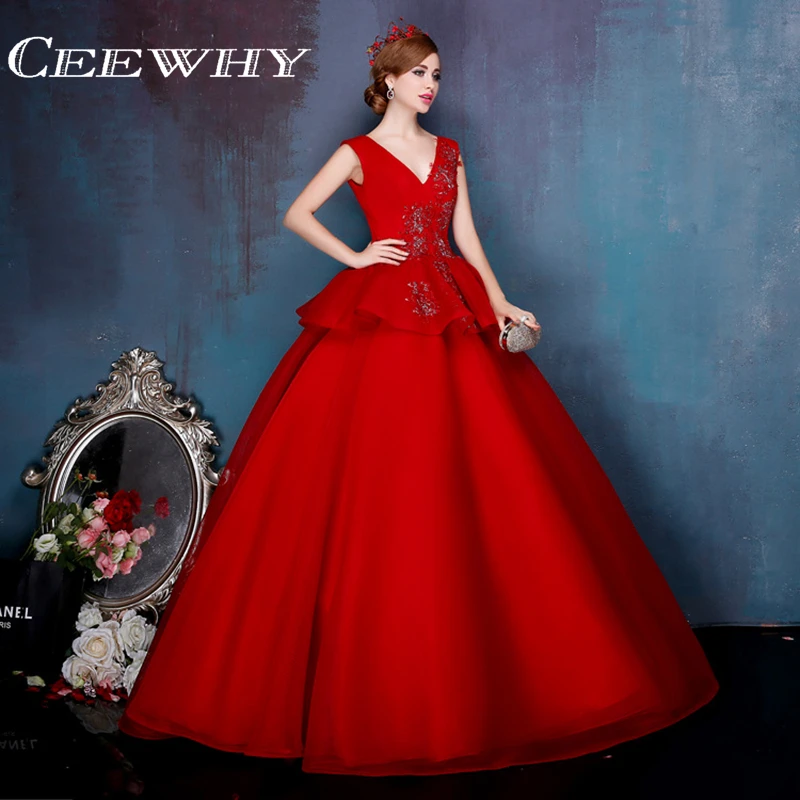 CEEWHY Sexy V-Neck Long Tulle Dress Elegant Plus Size Evening Moroccan Kaftan Embroidery Formal Prom Robe de Soiree | Свадьбы и