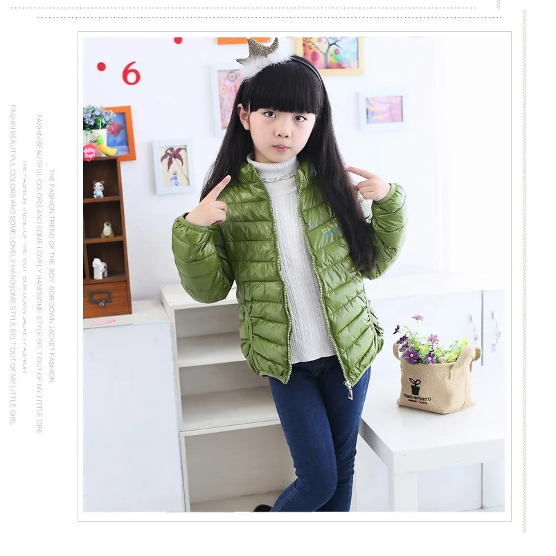 Зеленый пуховик для девочек Hooyi одежда мальчиков пальто зимняя верхняя