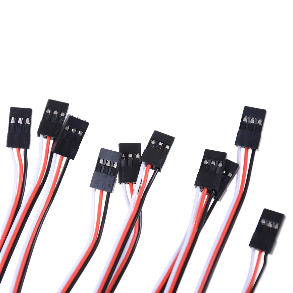 10pcs/lot 10cm Servo Extension Wire 26AWG to Male JR Plug Lead Cable | Игрушки и хобби