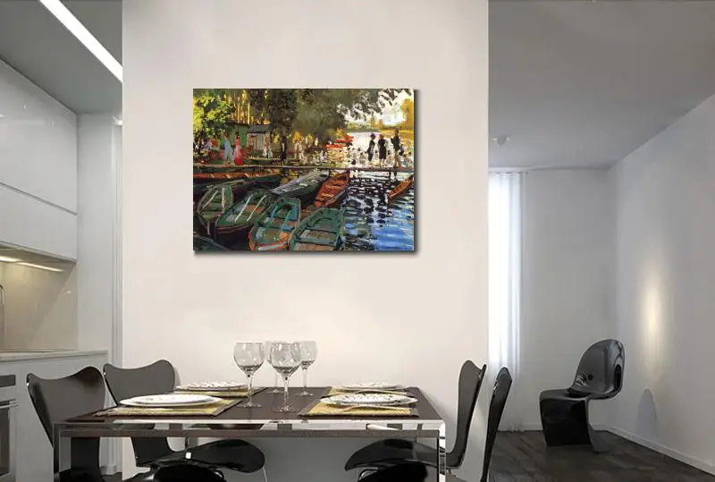 Beste Claude Monet Schilderijen Op Canvas Baden Bij La Grenouilliere Handgeschilderde Wall Art Decor Hoge Kwaliteit