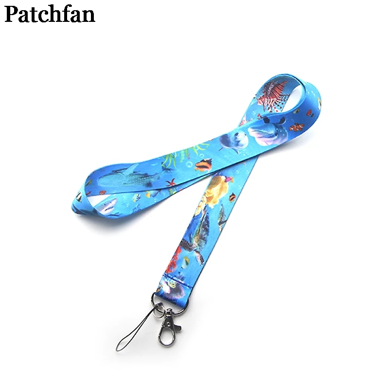 Patchfan Seaworld океан винтажное искусство крутые мужские lanyards ключи в мобильном телефоне ремни Ожерелье держатели карт ленточки A2130