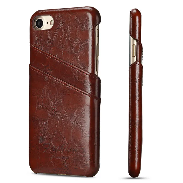Роскошные искусственная кожа Crazy Horse чехол для Apple iPhone 7/7 Plus 8 8 плюс крышка ультра тонкий высокое качество Акционная распродажа - Цвет: brown