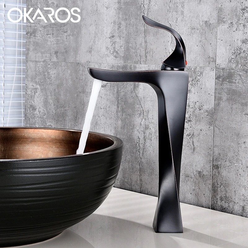 OKAROS высокодуговой смеситель для раковины водопроводный кран в спиральной форме