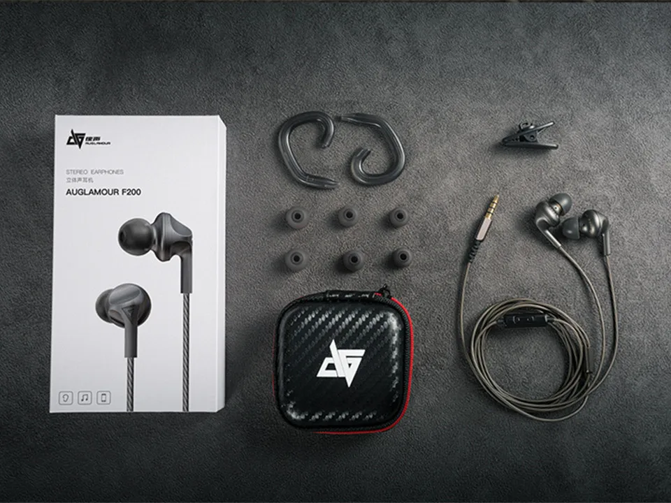 AUGLAMOUR F200 Динамический драйвер HiFi металлические наушники-вкладыши с микрофоном и