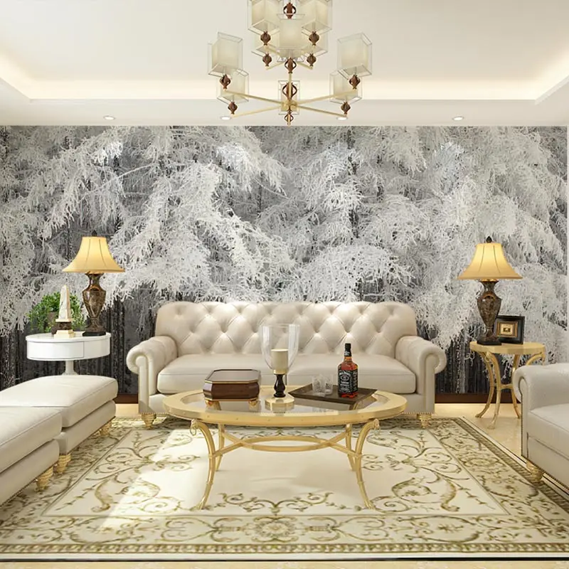 Снежное дерево лес фото обои росписи домашний декор 3D гостиная спальня Behang