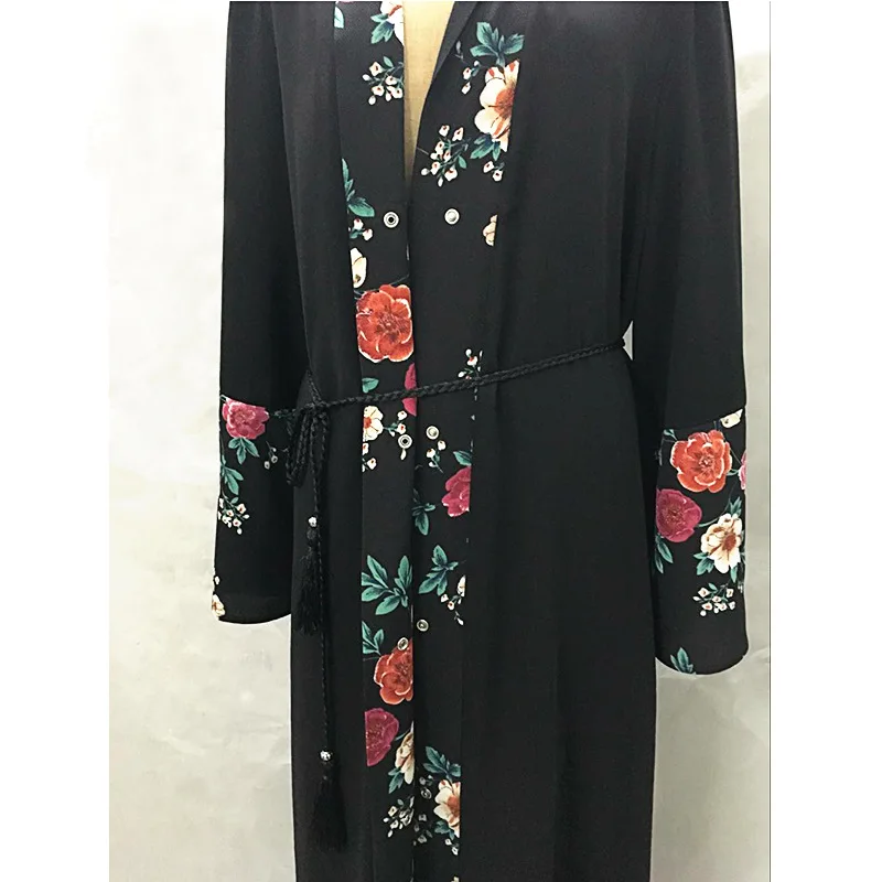 Элегантное платье с принтом длинное платья Jubah одежда для мусульманской молитвы