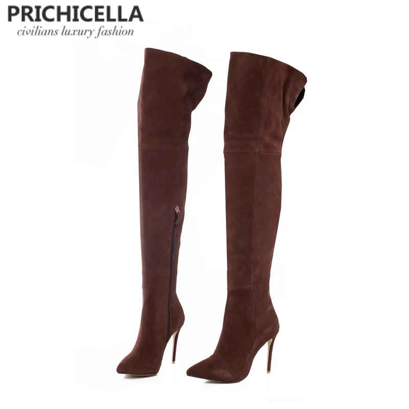 Ботфорты из натуральной кожи PRICHICELLA ботфорты на шпильках с острым носком тонком