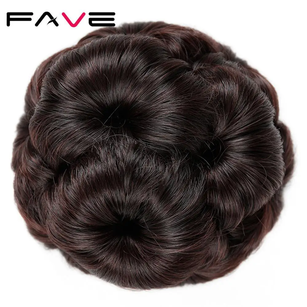 Dark Brown FAVE, женские вьющиеся шиньоны, заколки для волос, для наращивания, жук/пепел/черный/льняной цвет, синтетические шиньоны для женщин - Цвет: Dark Brown