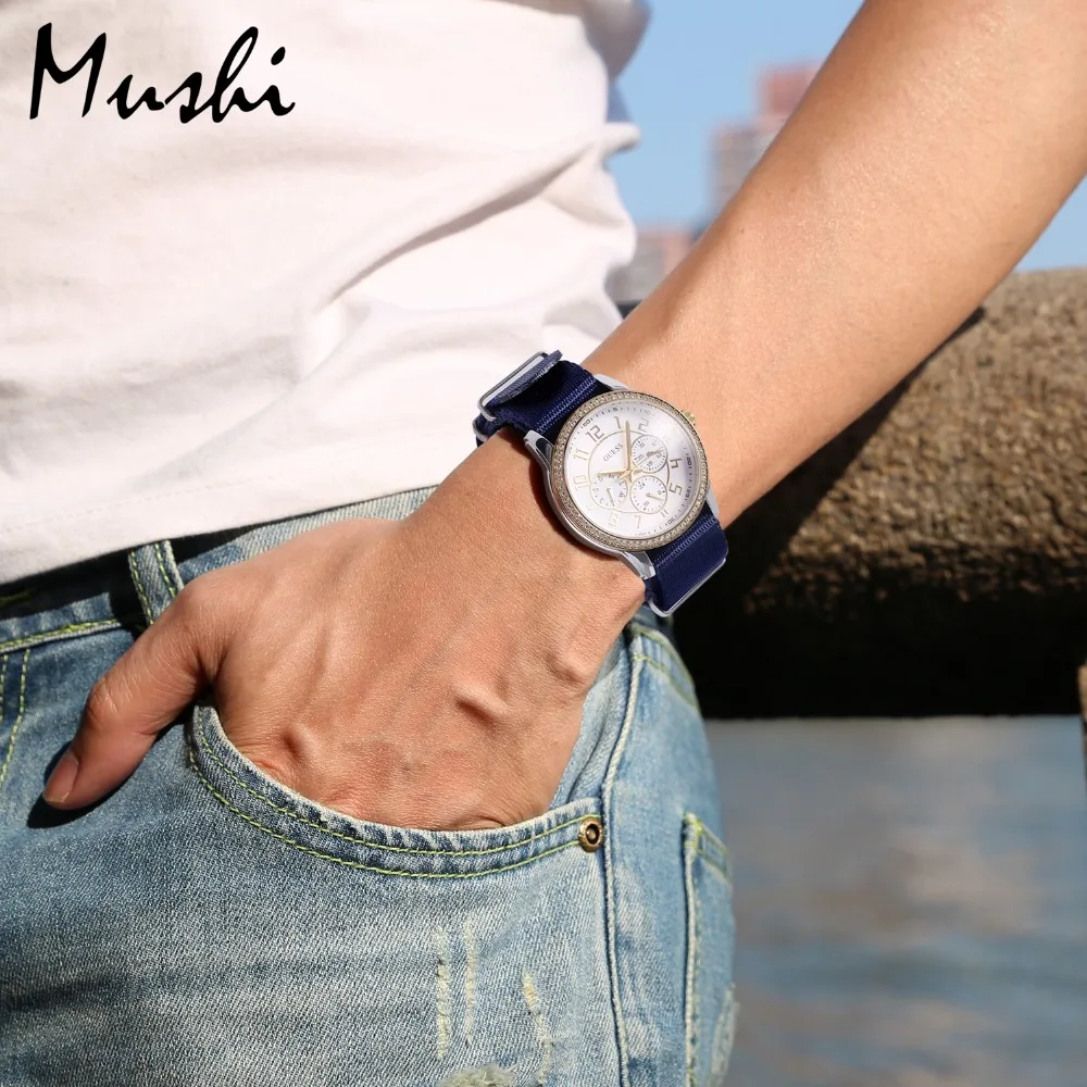 Мужские холщовые часы с ремешком серебристая пряжка инструментами 20 мм 22