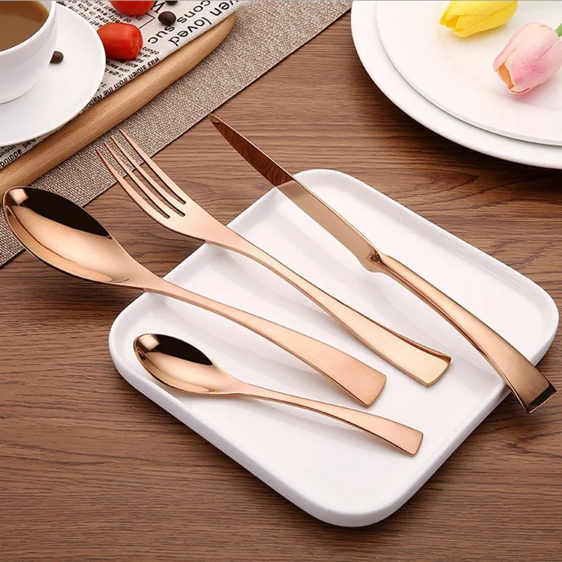 KuBac 2017 Новинка 24 шт./компл. розовое золото KAYA 304 из нержавеющей стали|cutlery set|steak knives