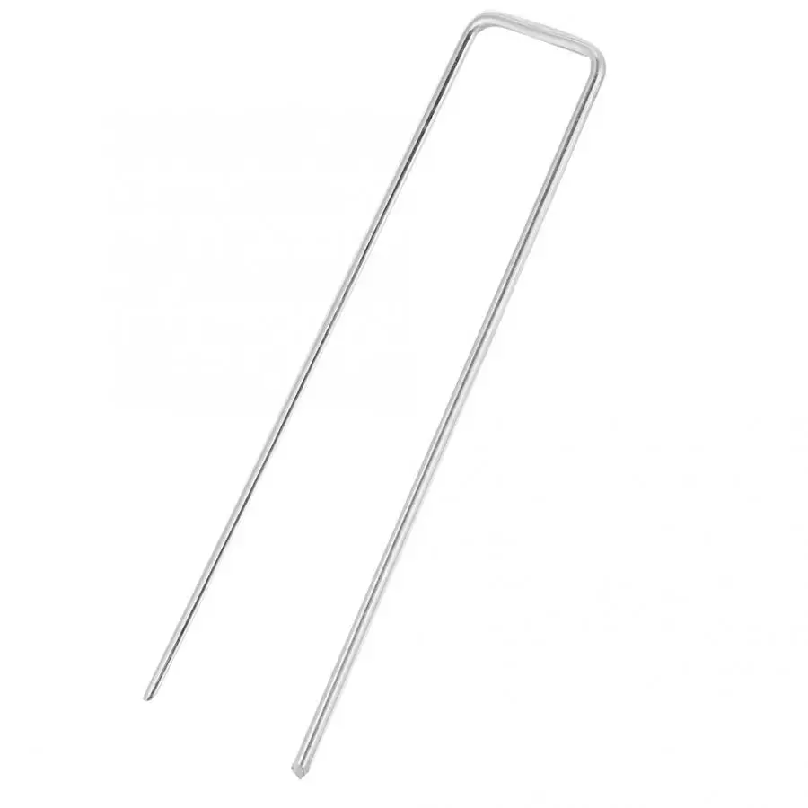 splitpennen 100Pcs Stainless Steel Ground Garden Staple Pins Weed Barrier Fabric Stake Fixed Accessories screw pins |